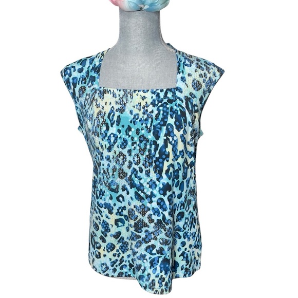 KASPER Lightweight Stretch Animal Print Tank Top Size M - Picture 1 of 9